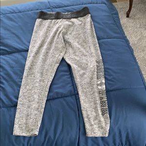 Marled Grey Medium Pink ultimate cropped leggings